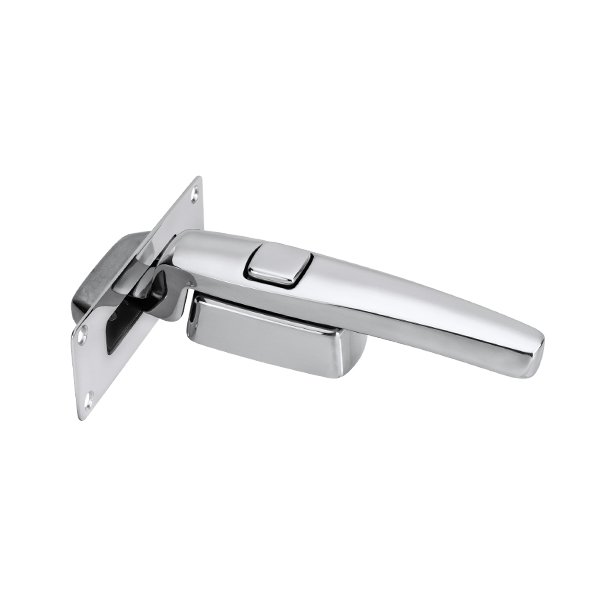 HEAVY DUTY BUTTON RELEASE DOOR LATCH W/ WIDE FLUSH STRIKE