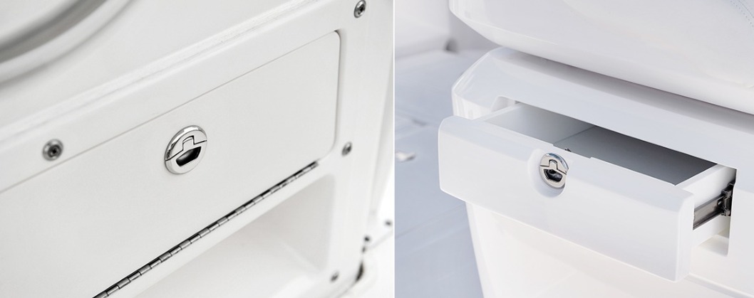 thumbnail image 2 of T-H Marine Flush Slam Latch 1-1/16” X 7/8” – White, Low-Profile, Corrosion-Resistant Boat Hatch Latch 2 of 10